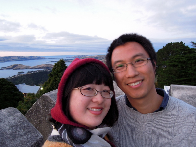 Lisa and Erik, tower, Larnach Castle, New Zealand