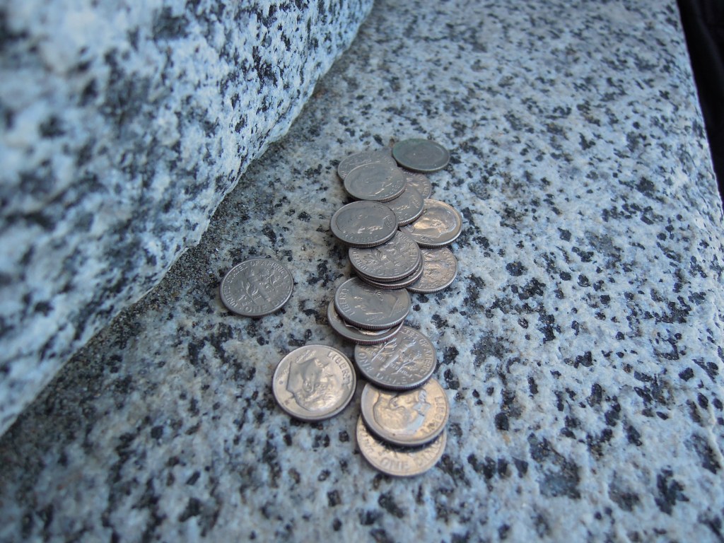 A pile of dimes